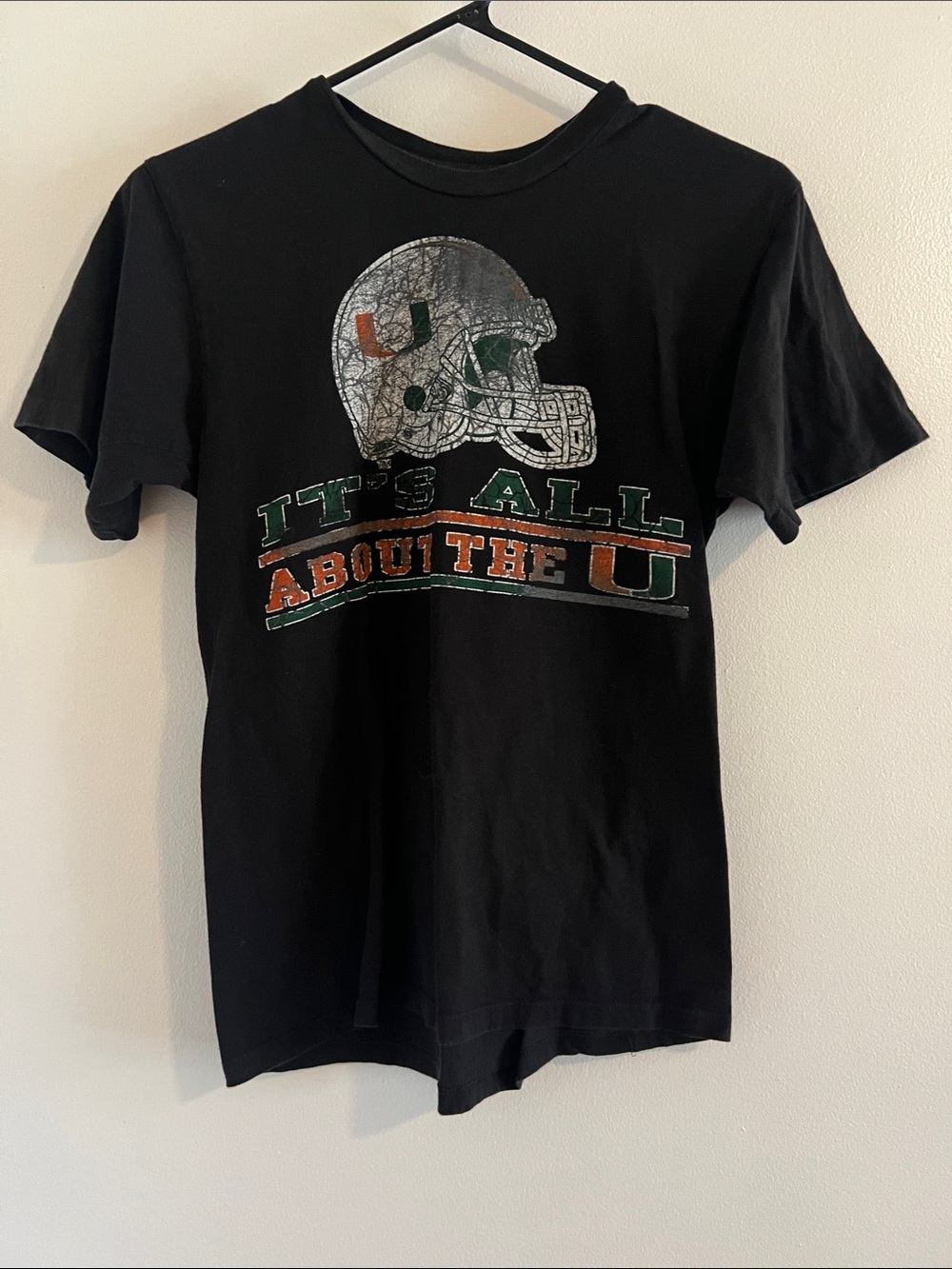 Unisex UM Miami Canes It's All About The U Distressed Tee Black